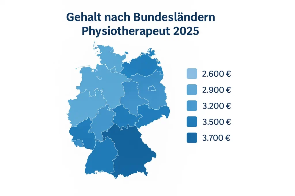 Physiotherapeut Gehalt nach Bundesländern